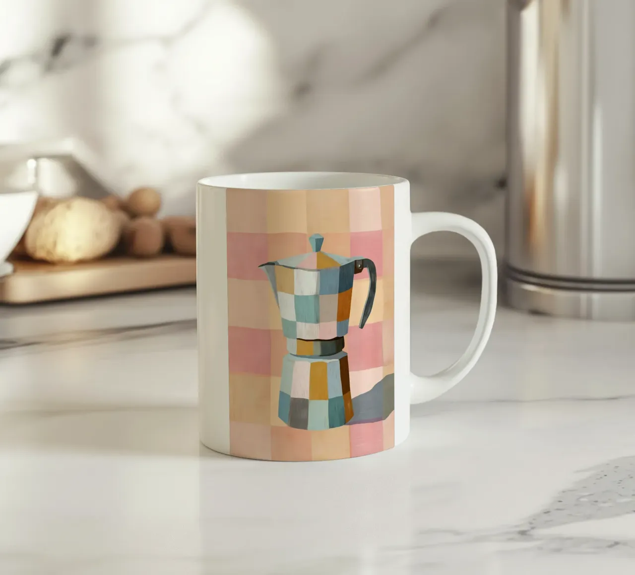 Patchwork Moka Pot ceramic mug by cityart