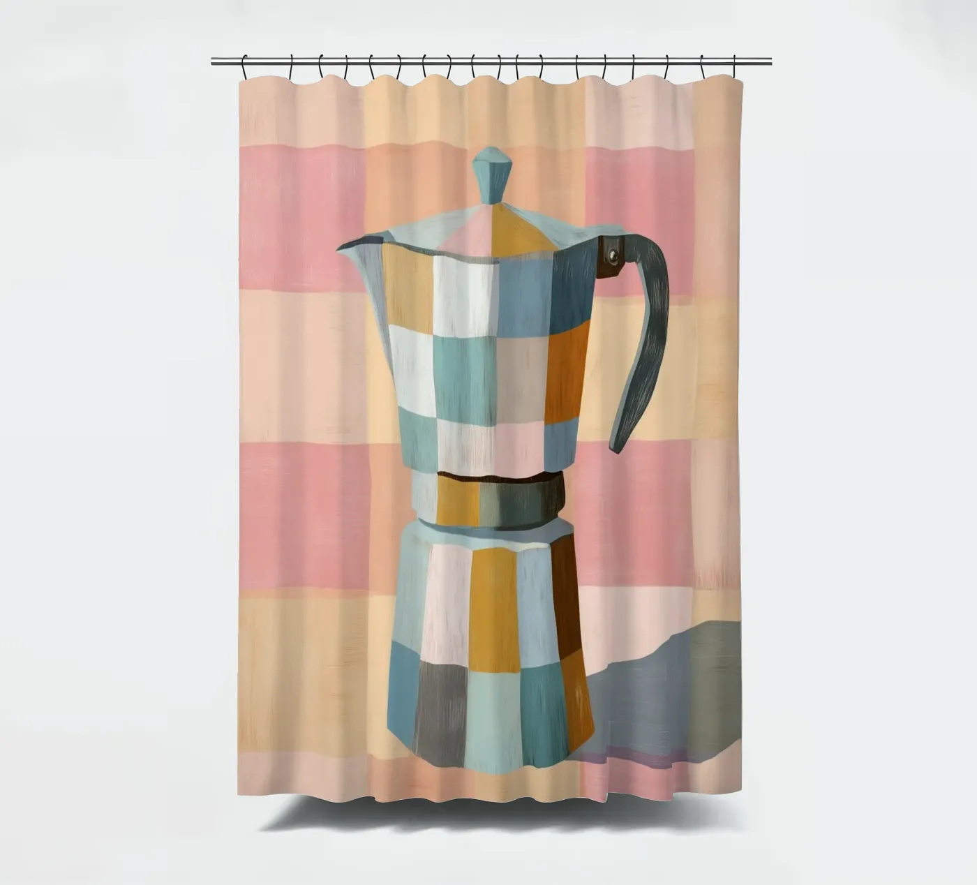 Patchwork Moka Pot Duschvorhang von cityart