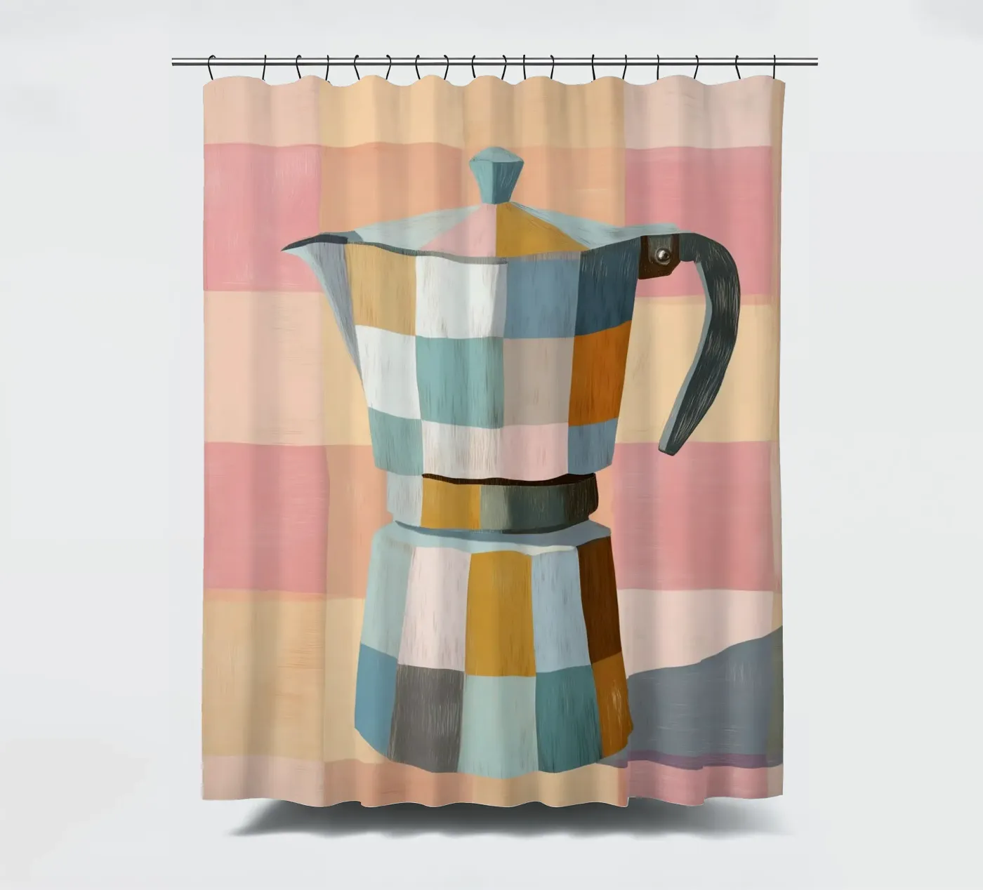 Patchwork Moka Pot Duschvorhang von cityart