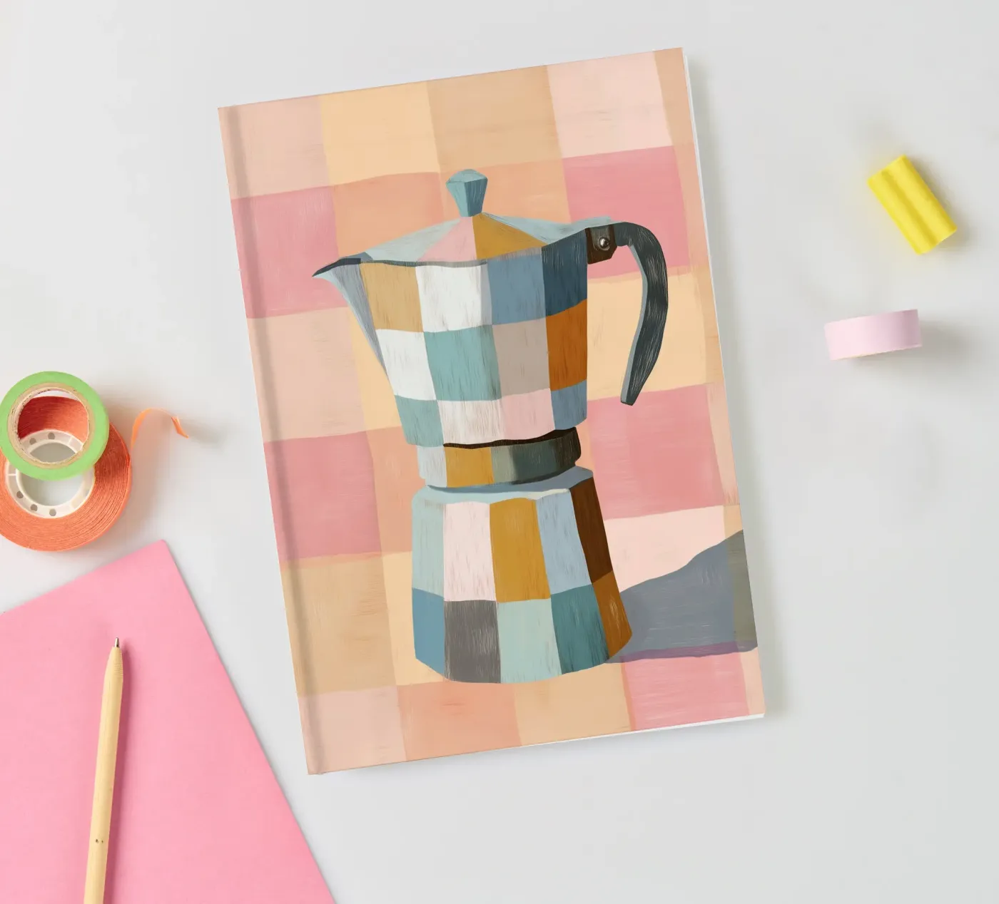 Patchwork Moka Pot notebook by cityart