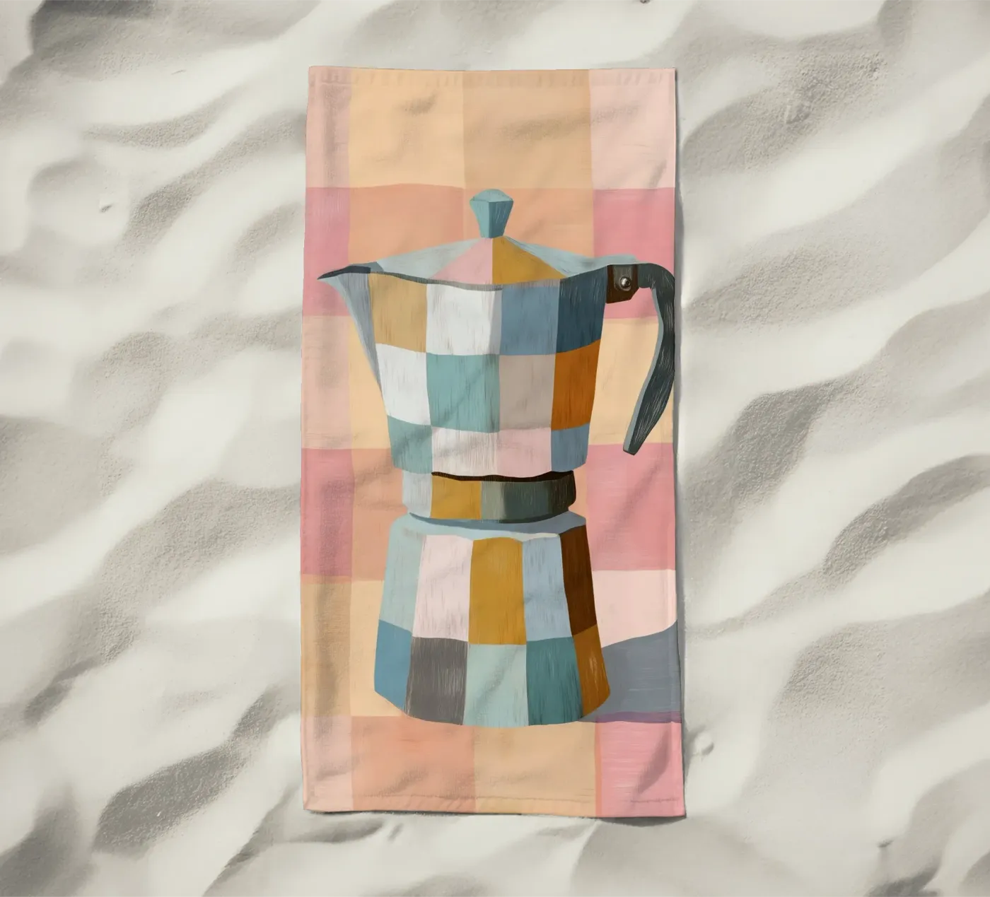 Patchwork Moka Pot Strandtuch von cityart