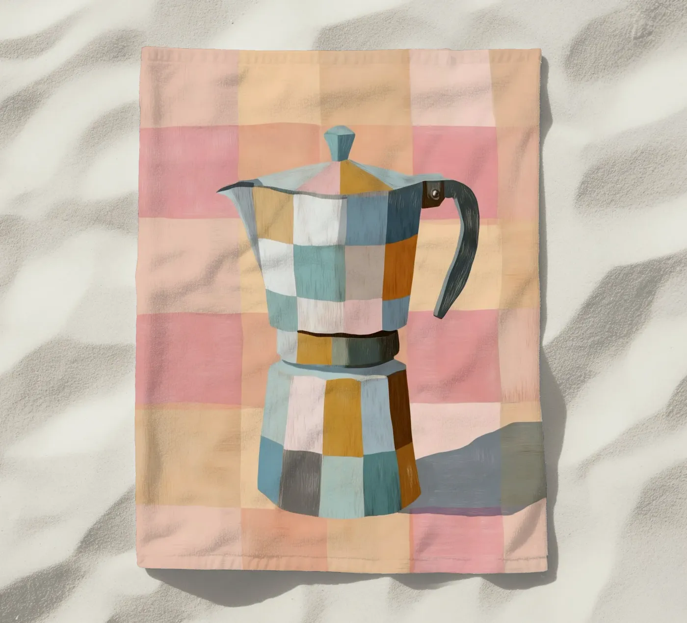 Patchwork Moka Pot Strandtuch von cityart