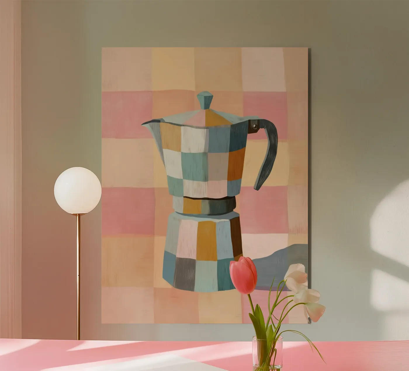 Patchwork Moka Pot alluminio dibond da cityart