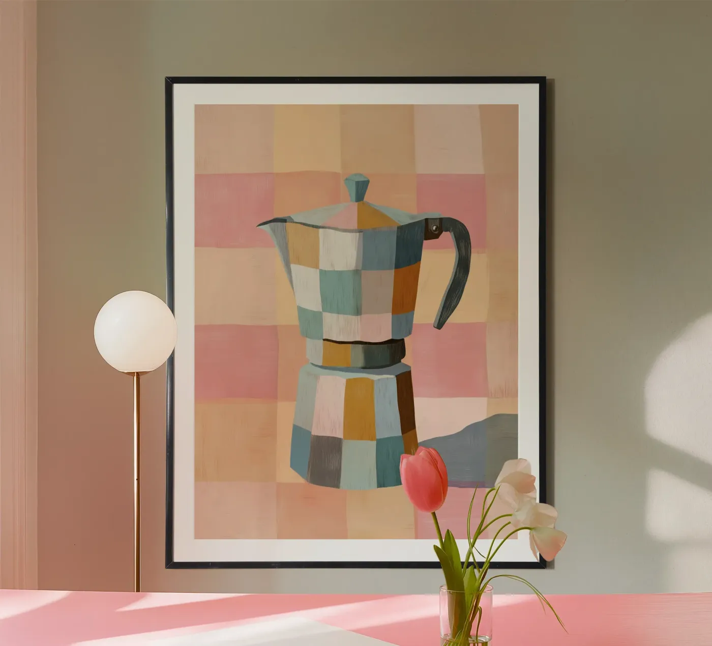 Patchwork Moka Pot Poster von cityart