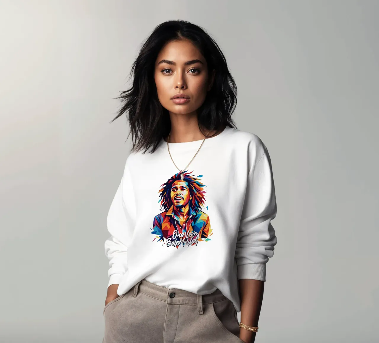 Bob Marley in WPAP Pop Art sweat de vectorartnesia