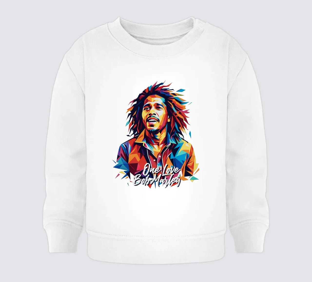 Bob Marley in WPAP Pop Art baby sweatshirt van vectorartnesia