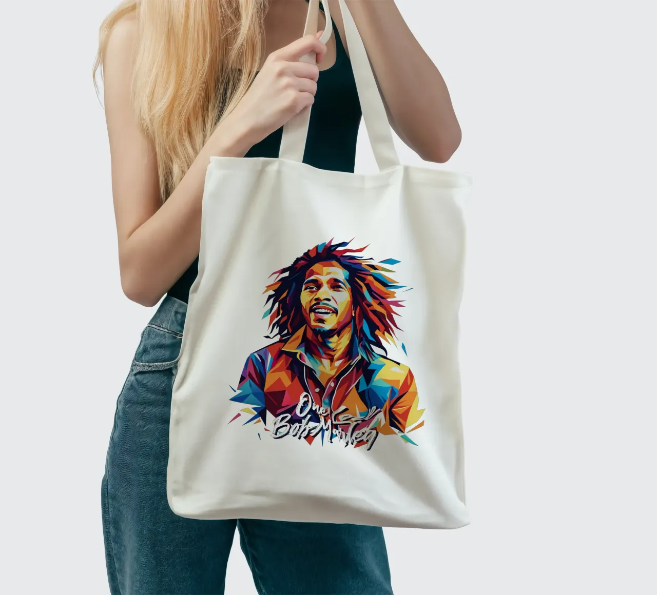 Bob Marley in WPAP Pop Art borsa in juta da vectorartnesia