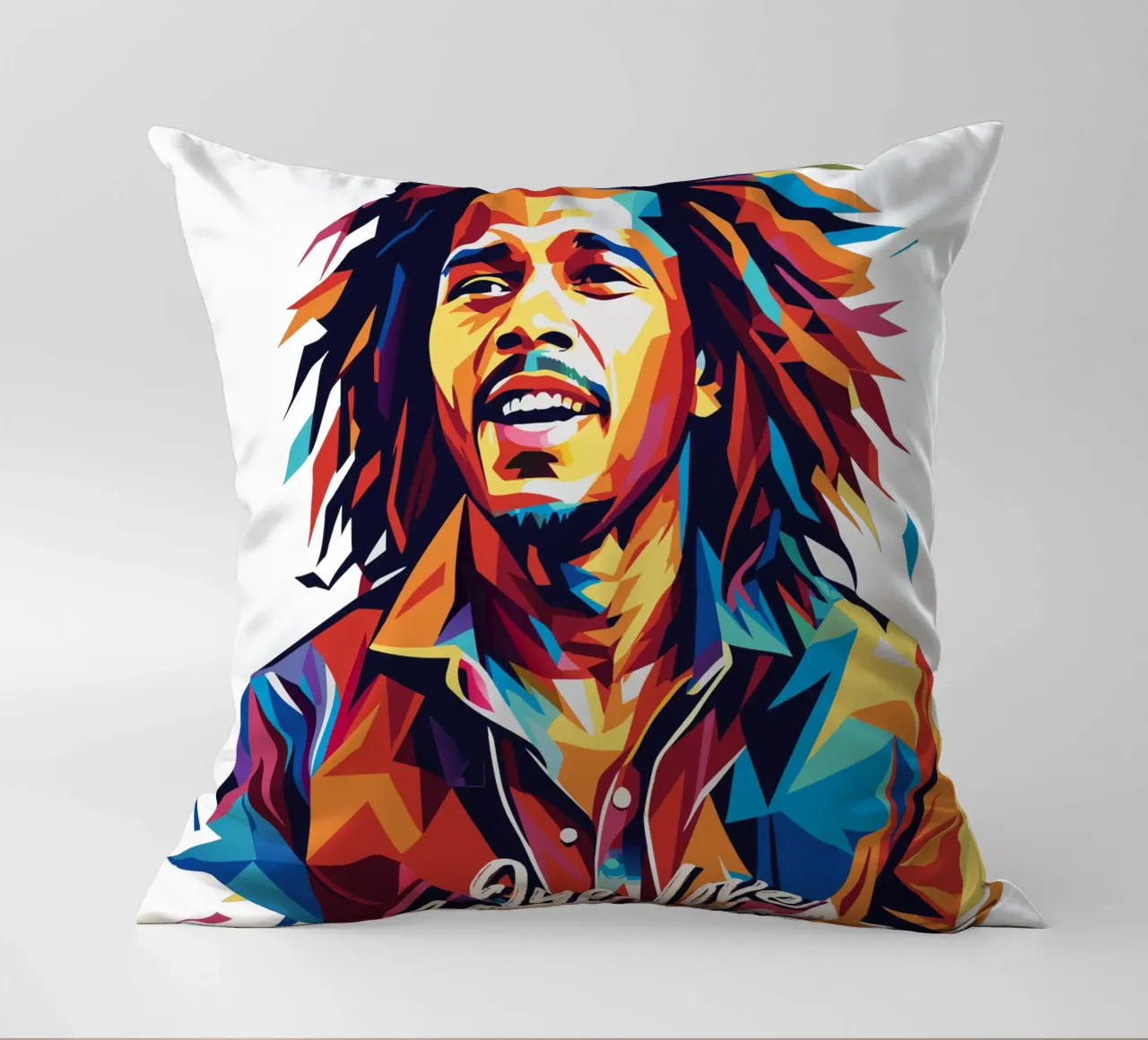 Bob Marley in WPAP Pop Art cuscino da vectorartnesia
