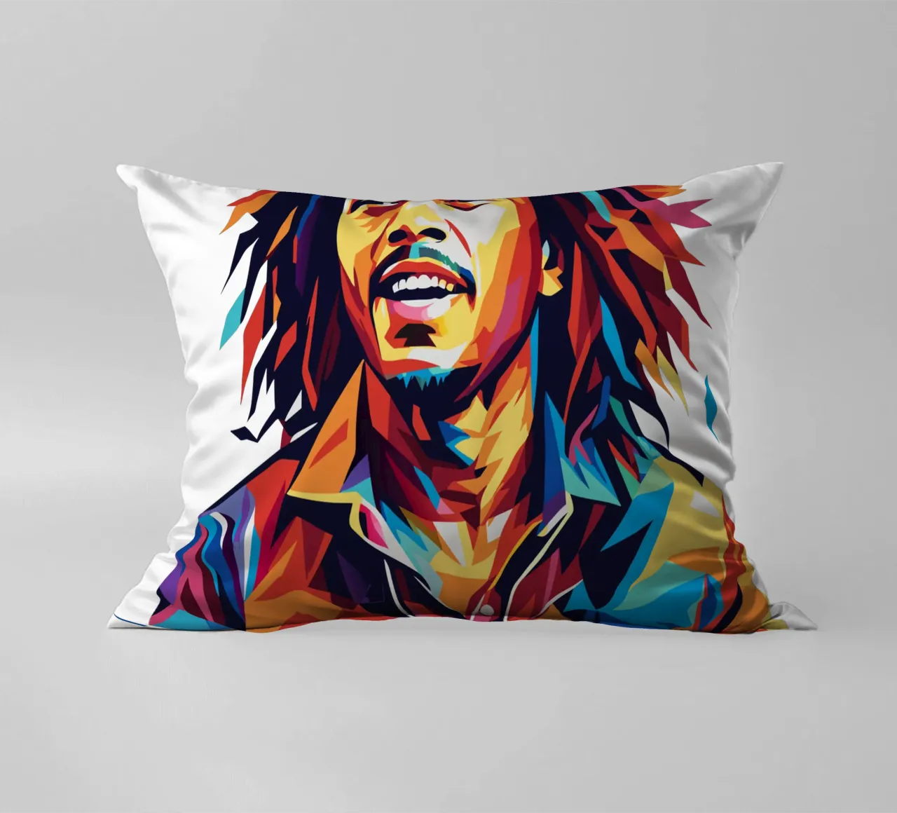 Bob Marley in WPAP Pop Art cuscino da vectorartnesia