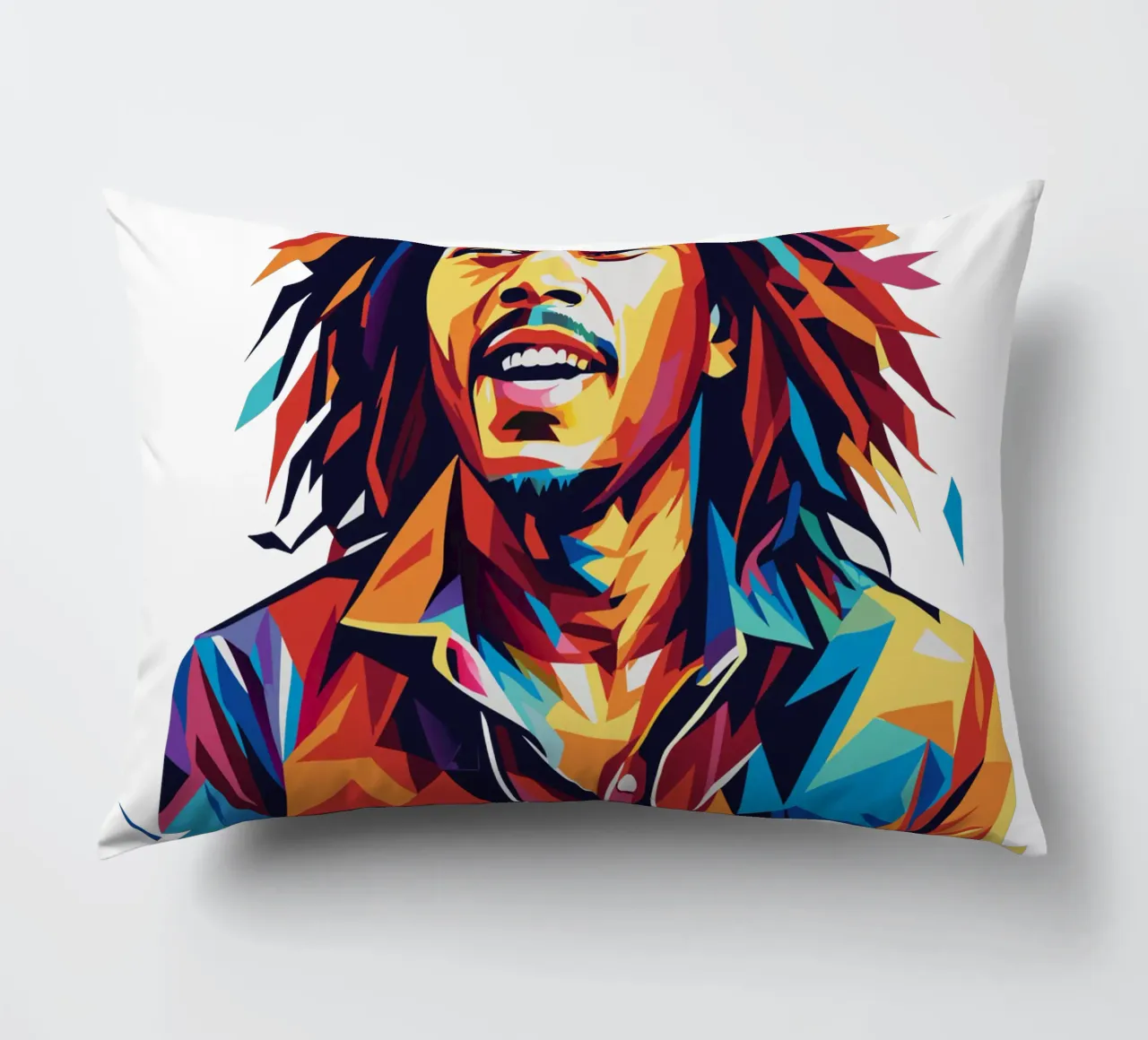 Bob Marley in WPAP Pop Art cuscino da vectorartnesia