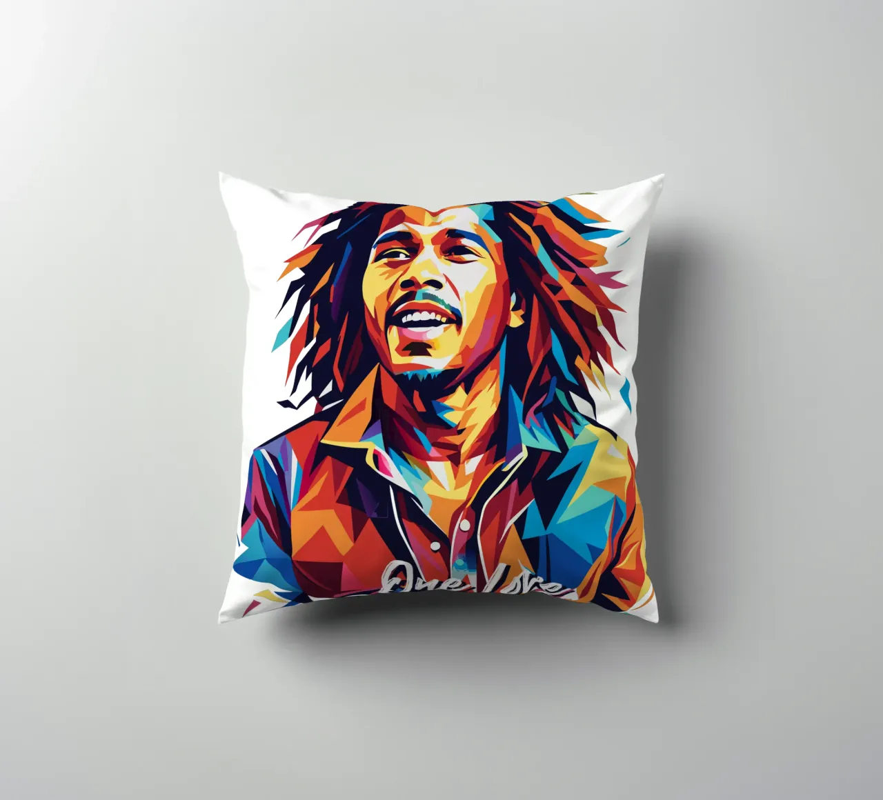 Bob Marley in WPAP Pop Art cuscino da vectorartnesia