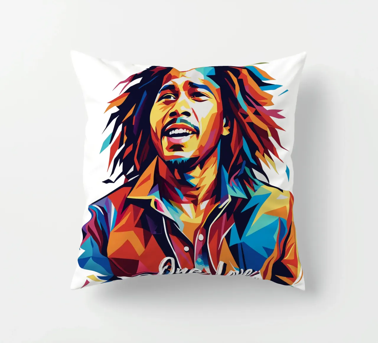 Bob Marley in WPAP Pop Art cuscino da vectorartnesia