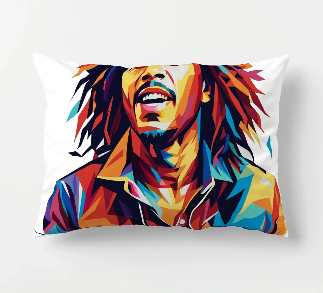 Bob Marley in WPAP Pop Art cuscino da vectorartnesia