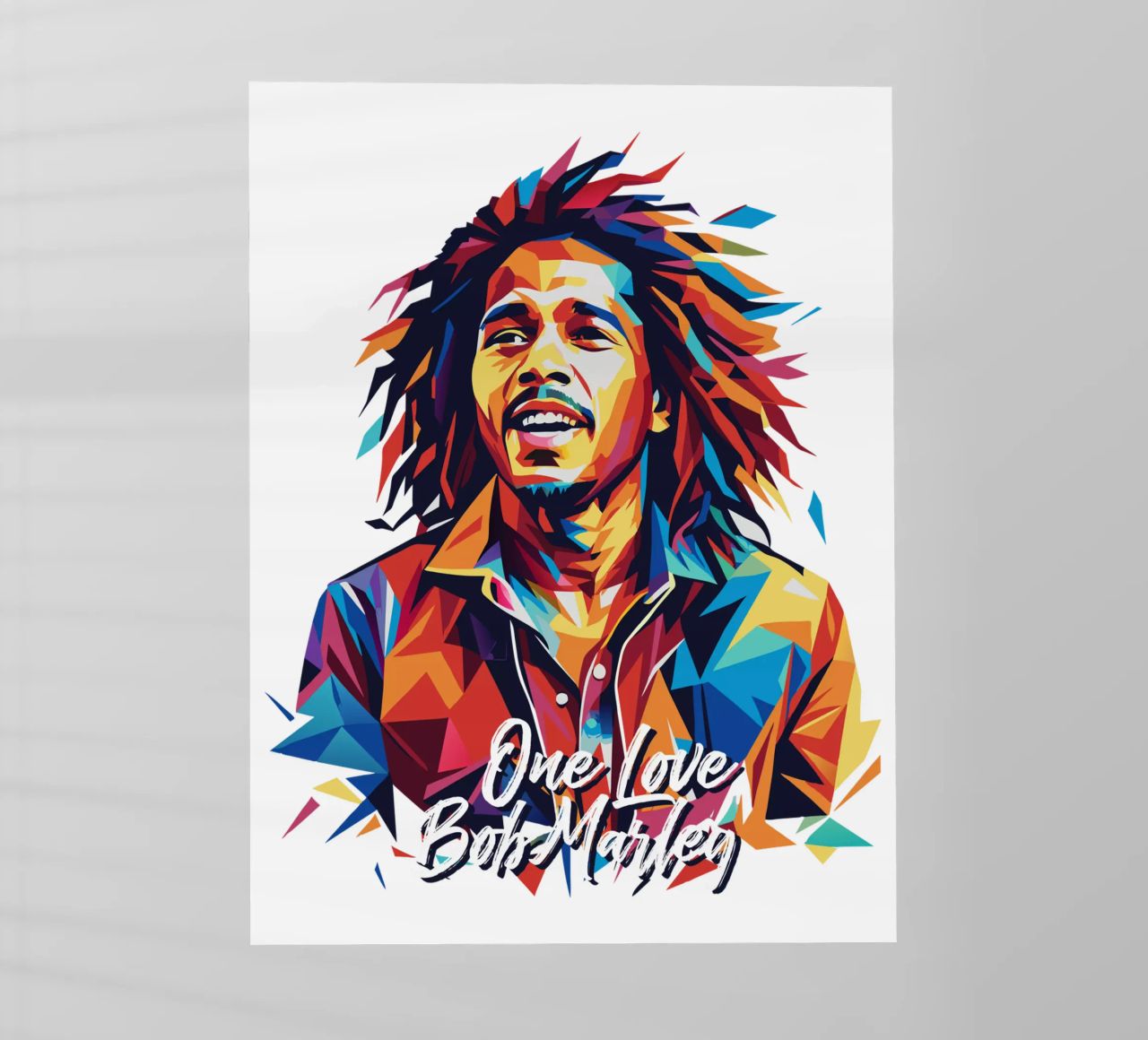 Bob Marley in WPAP Pop Art pellicola backlit da vectorartnesia