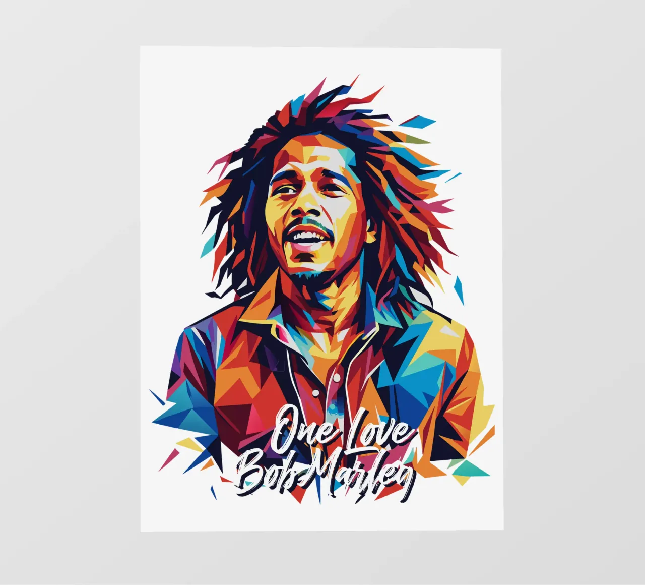 Bob Marley in WPAP Pop Art lámina retroiluminada de vectorartnesia