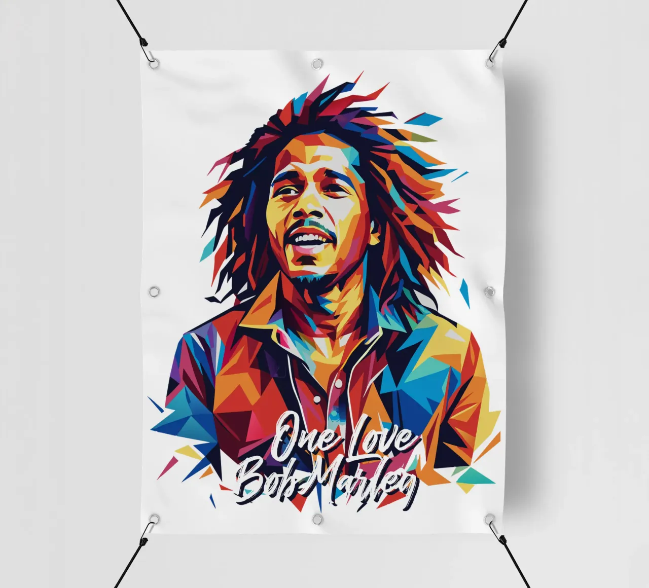 Bob Marley in WPAP Pop Art lonas publicitarias de vectorartnesia