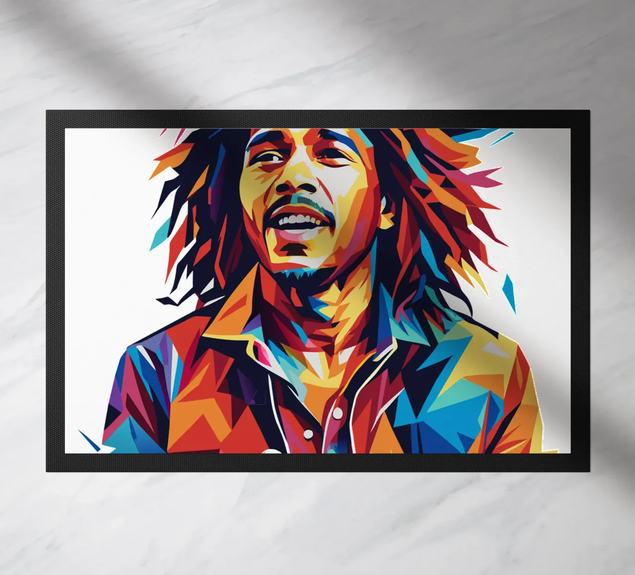 Bob Marley in WPAP Pop Art Fußmatte von vectorartnesia
