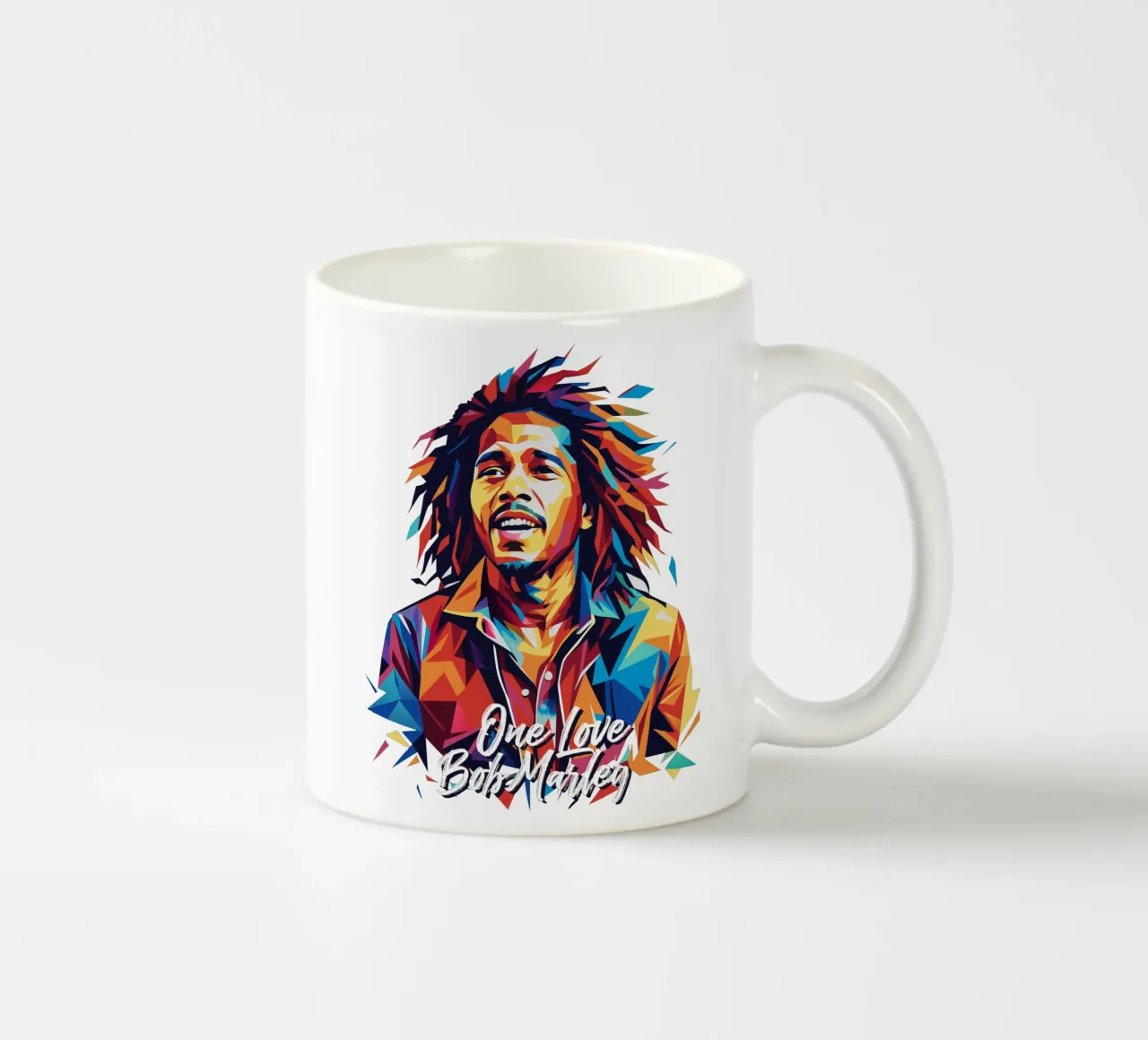 Bob Marley in WPAP Pop Art Keramik Tasse von vectorartnesia