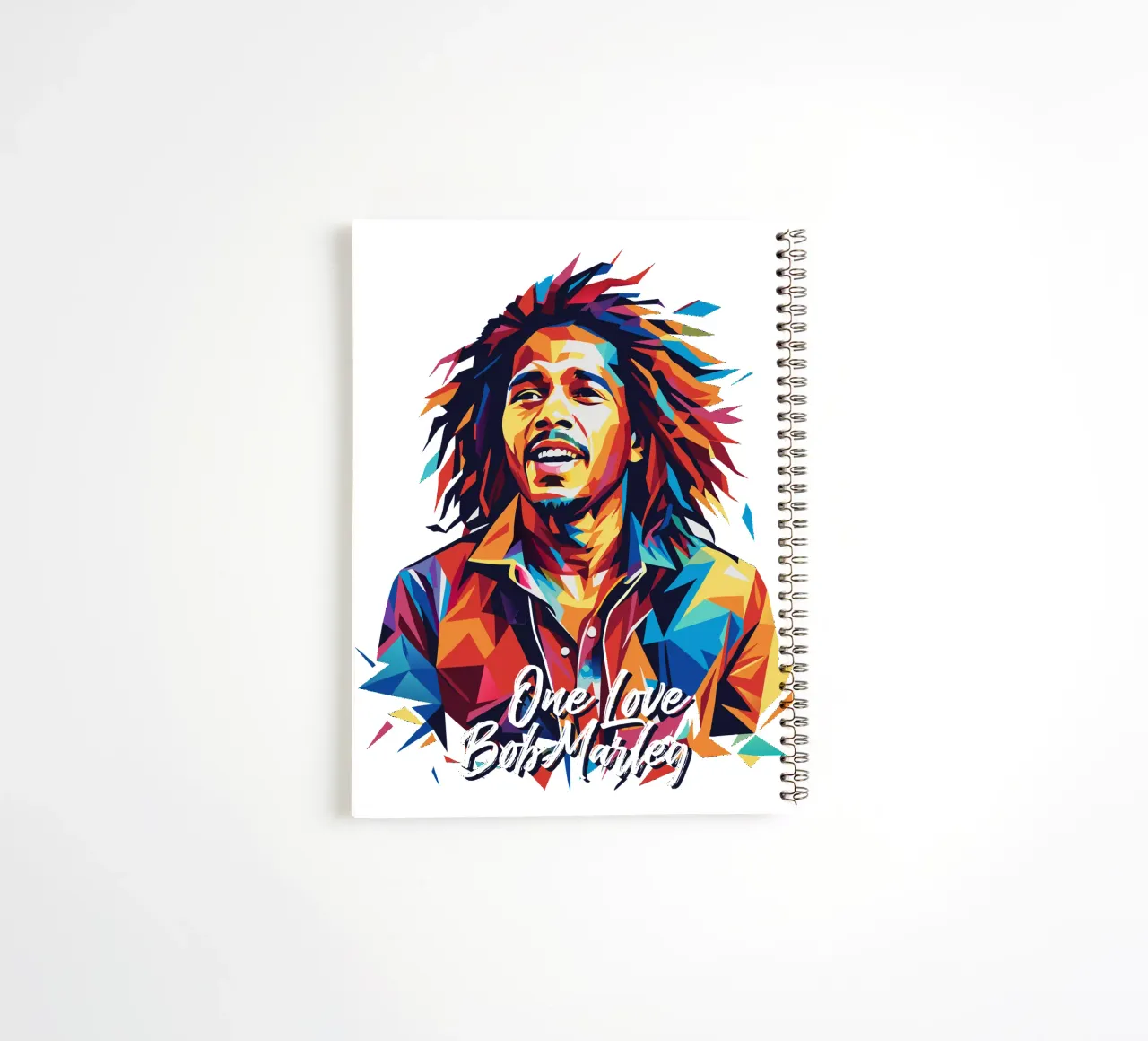 Bob Marley in WPAP Pop Art spiral notebook by vectorartnesia