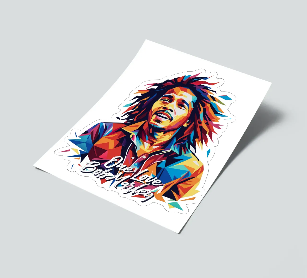 Bob Marley in WPAP Pop Art foglio adesivo da vectorartnesia