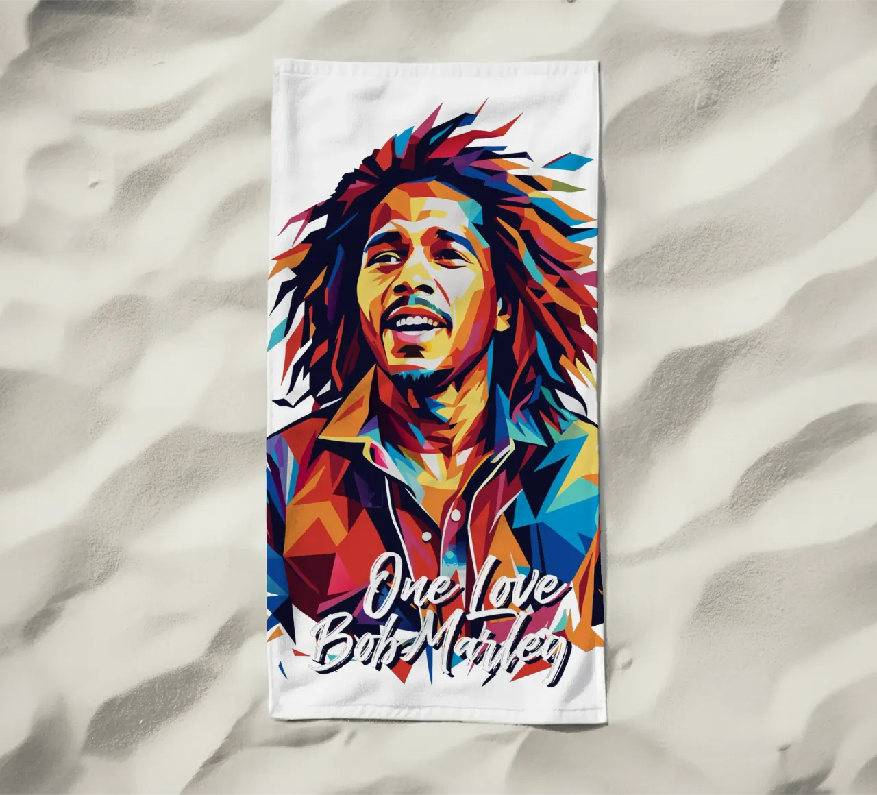 Bob Marley in WPAP Pop Art telo mare da vectorartnesia