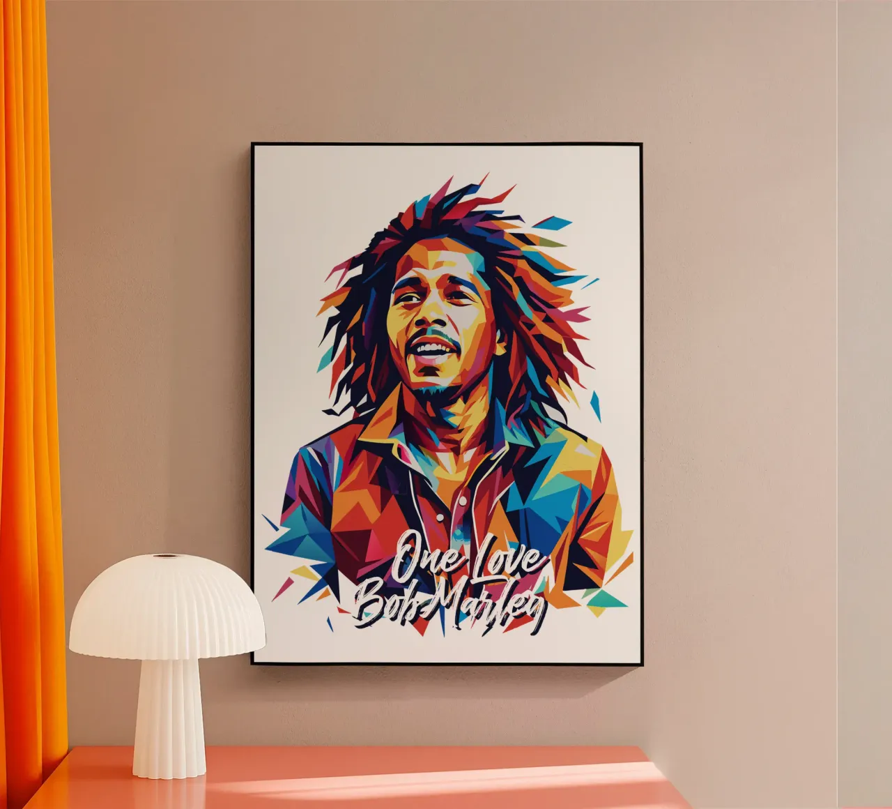 Bob Marley in WPAP Pop Art metacrilato de vectorartnesia