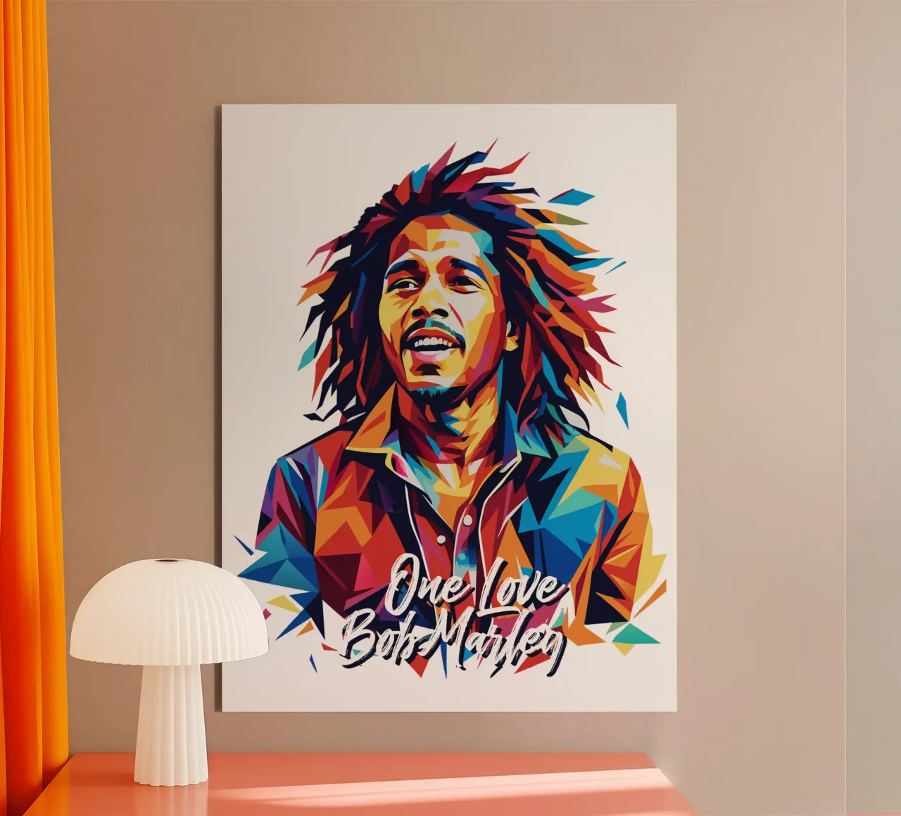 Bob Marley in WPAP Pop Art alluminio dibond da vectorartnesia