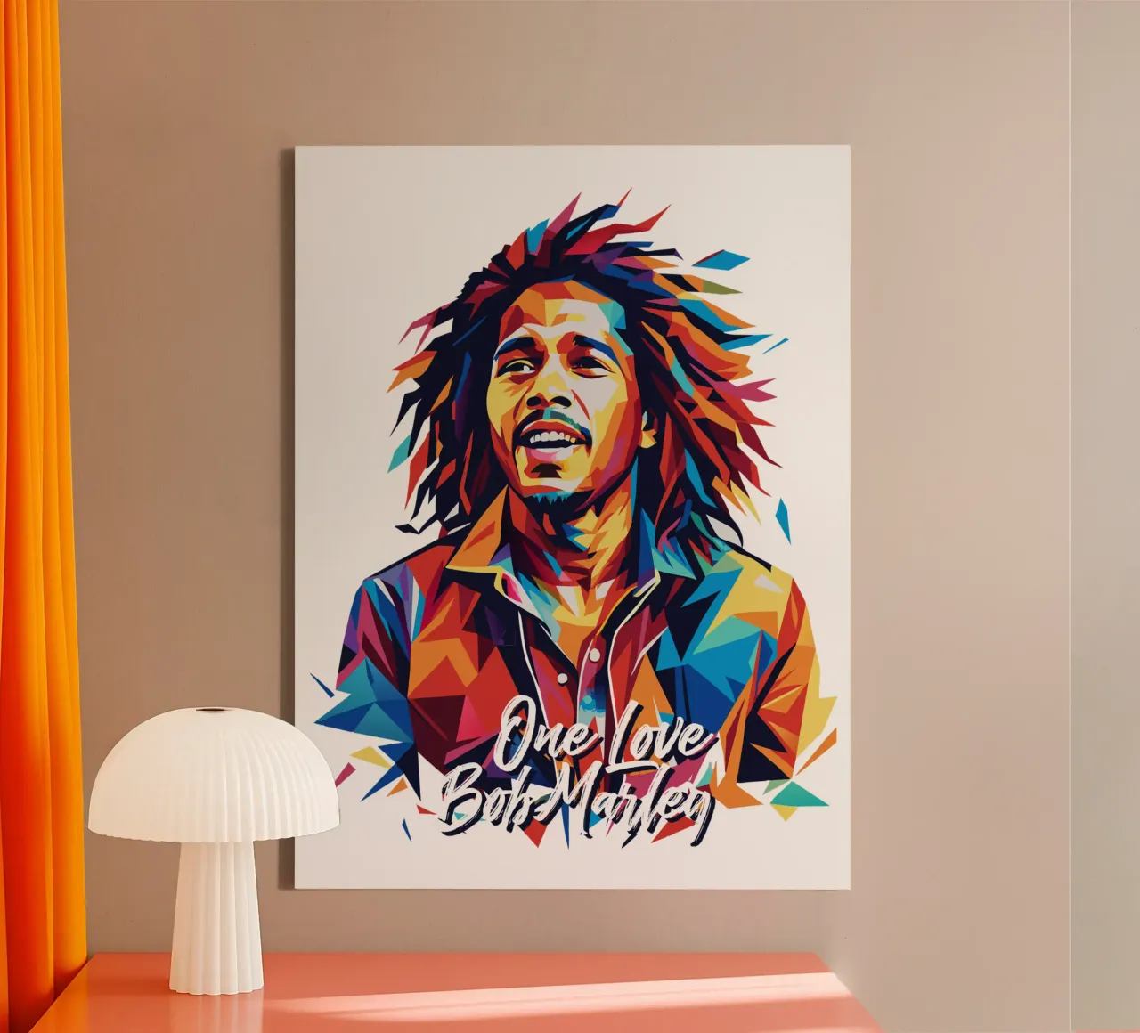 Bob Marley in WPAP Pop Art tela da vectorartnesia