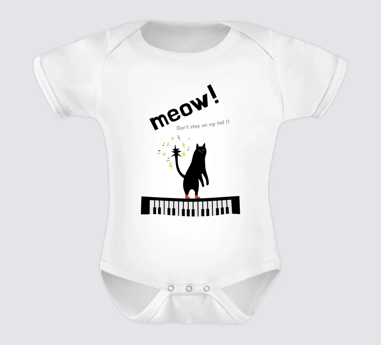 Meow - Dancing Cat body neonato maniche corte da natural neutral