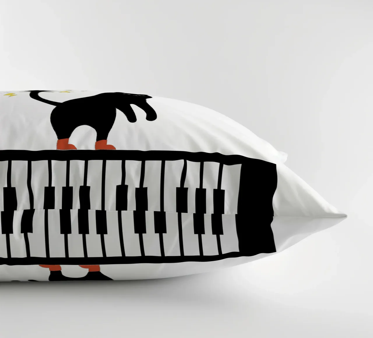 Meow - Dancing Cat decorative cushion by natural neutral