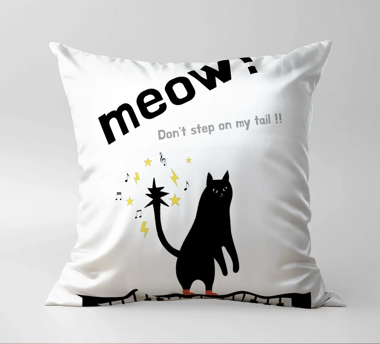 Meow - Dancing Cat cuscino da natural neutral