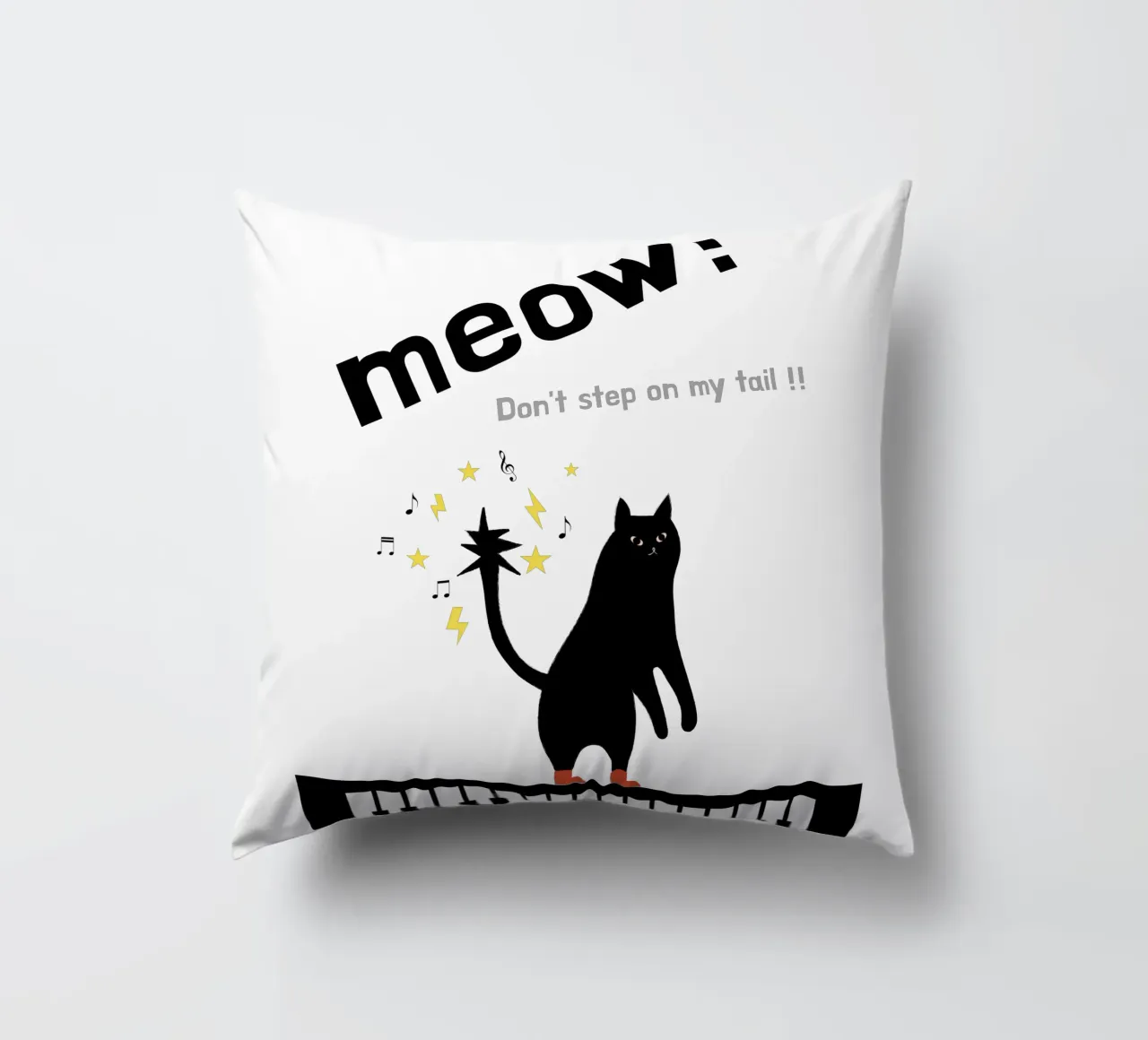 Meow - Dancing Cat cuscino da natural neutral