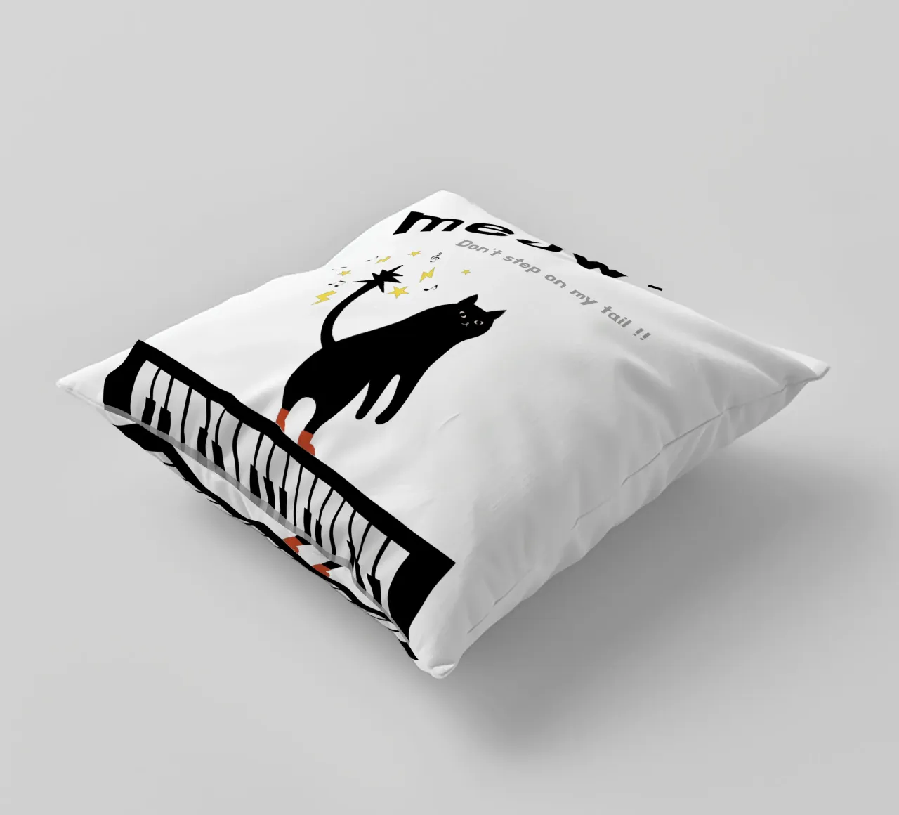 Meow - Dancing Cat cuscino da natural neutral