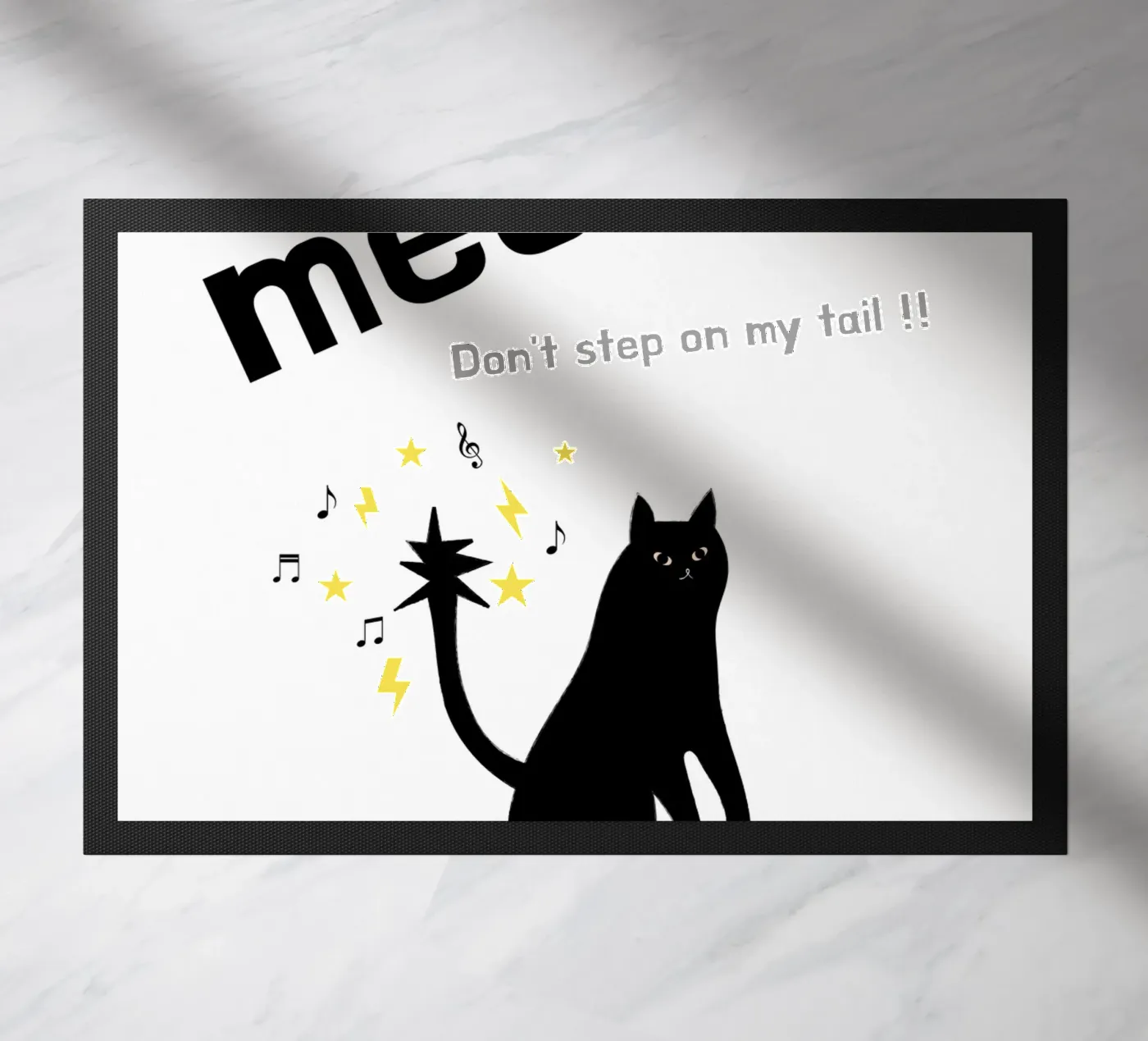 Meow - Dancing Cat doormat by natural neutral
