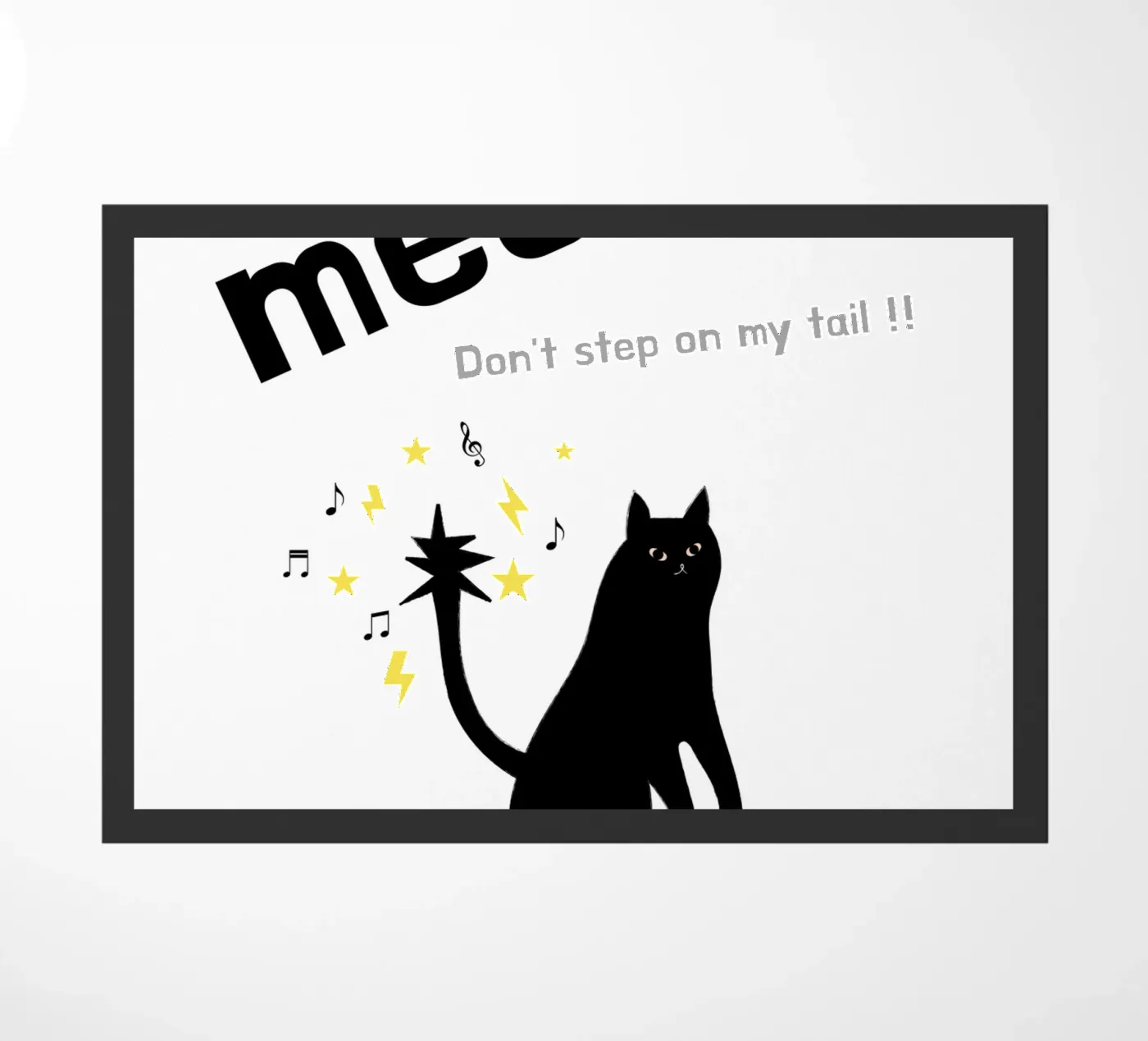 Meow - Dancing Cat doormat by natural neutral