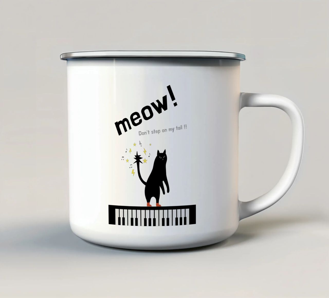 Meow - Dancing Cat tazza in smalto da natural neutral