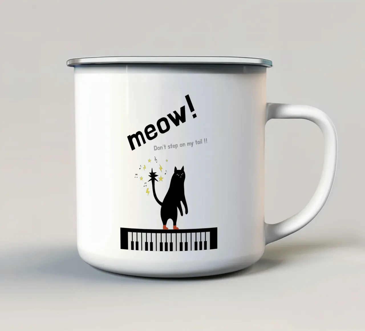 Meow - Dancing Cat Emaille Tasse von natural neutral
