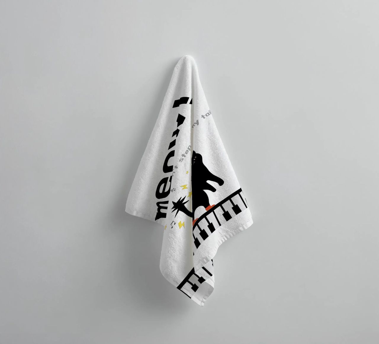Meow - Dancing Cat asciugamano da bagno da natural neutral