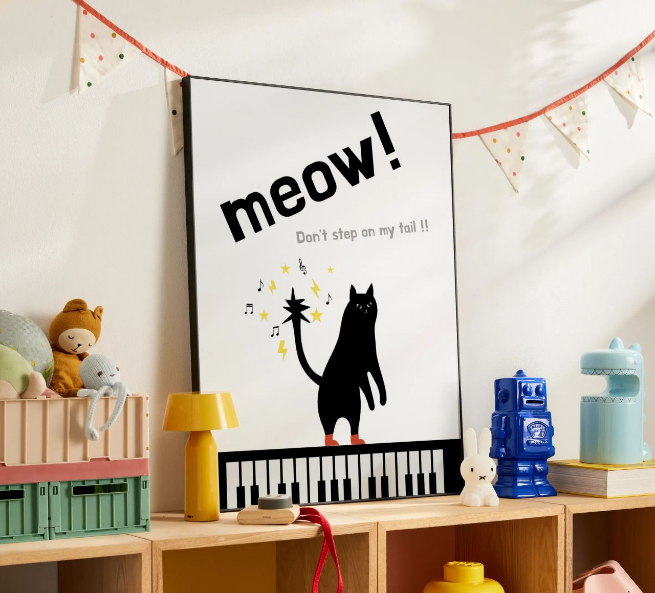 Meow - Dancing Cat alluminio dibond da natural neutral