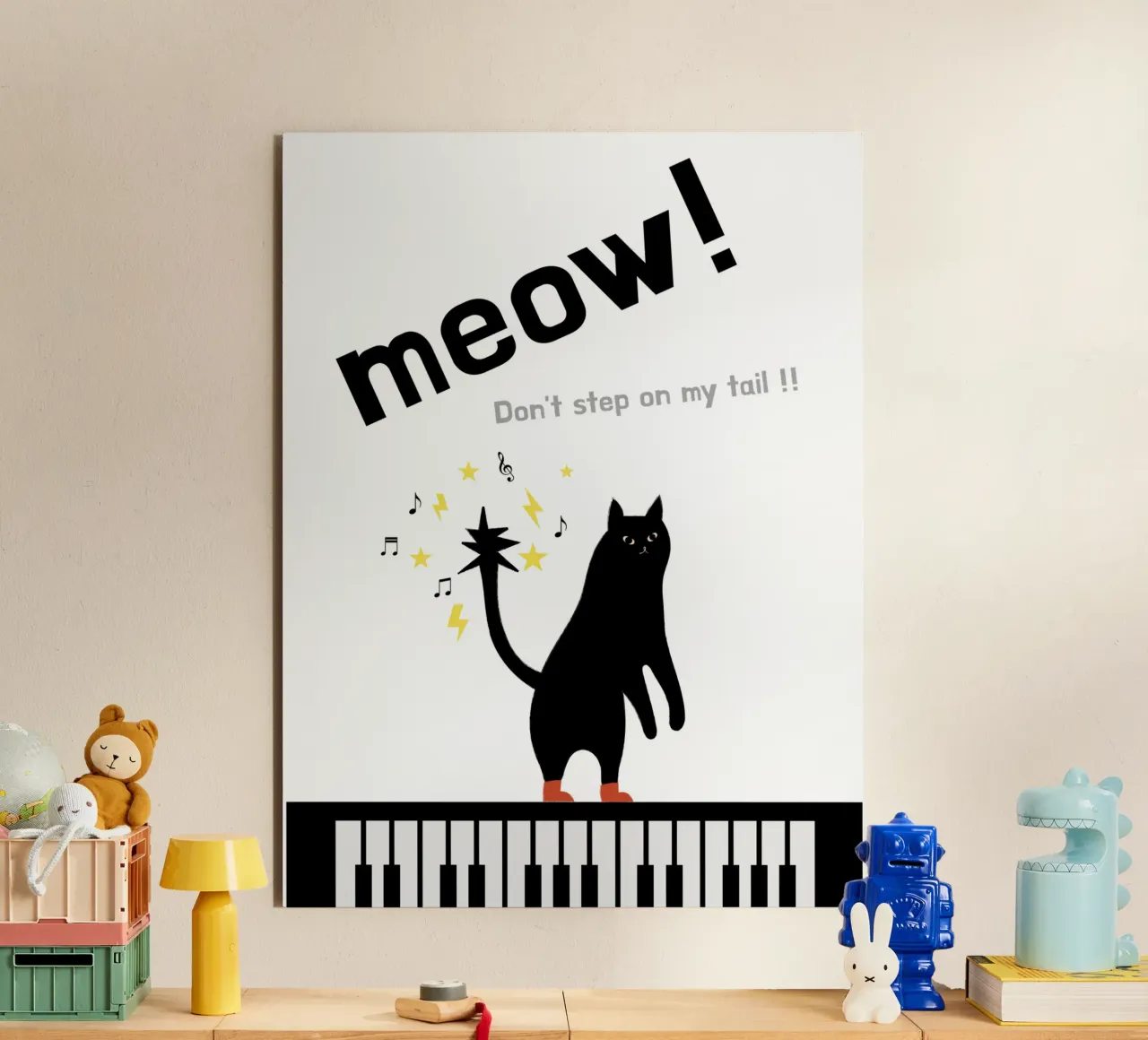 Meow - Dancing Cat alluminio dibond da natural neutral