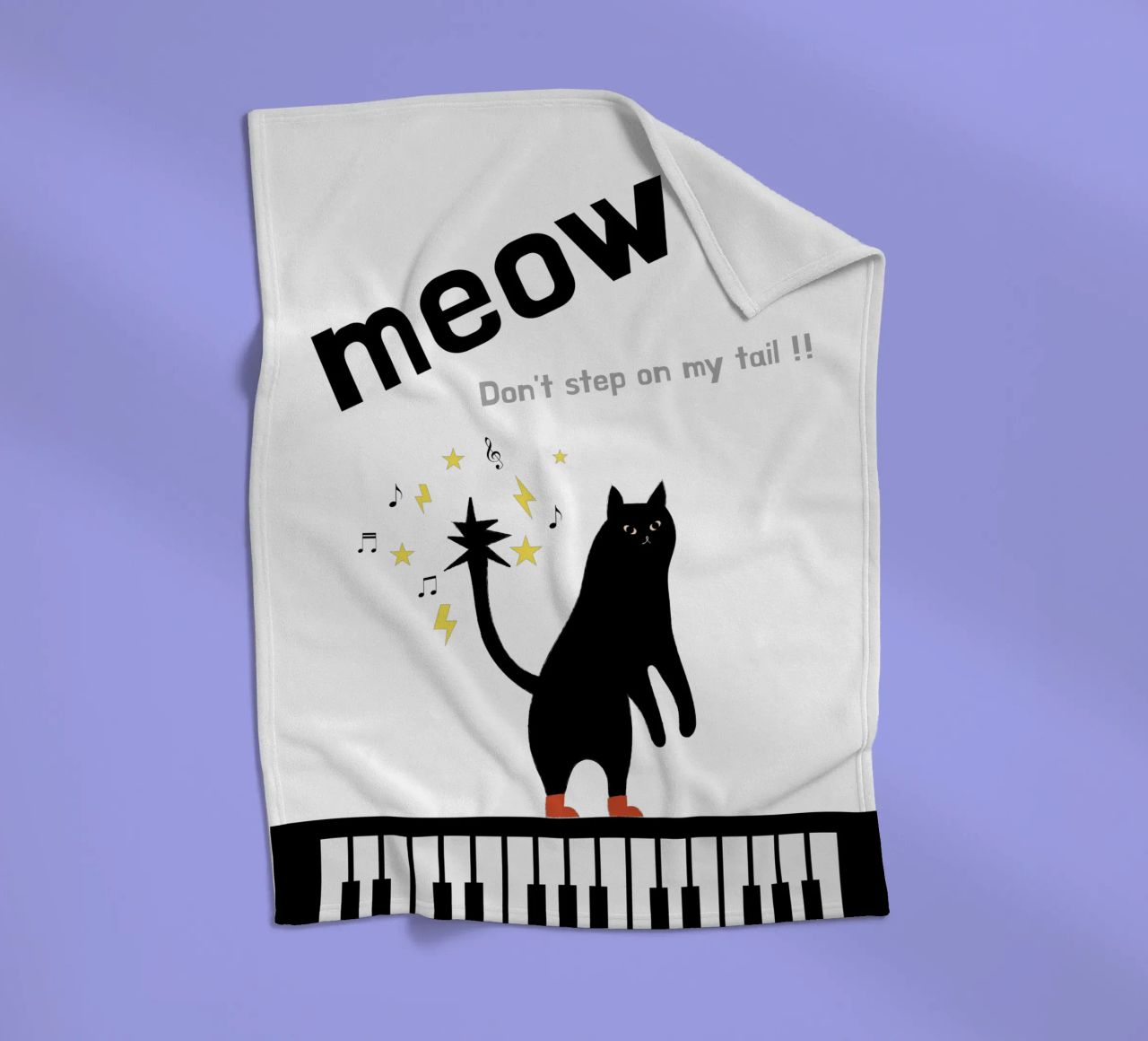 Meow - Dancing Cat coperta in pile da natural neutral