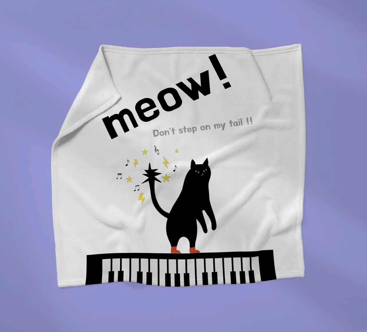Meow - Dancing Cat manta de franela de natural neutral