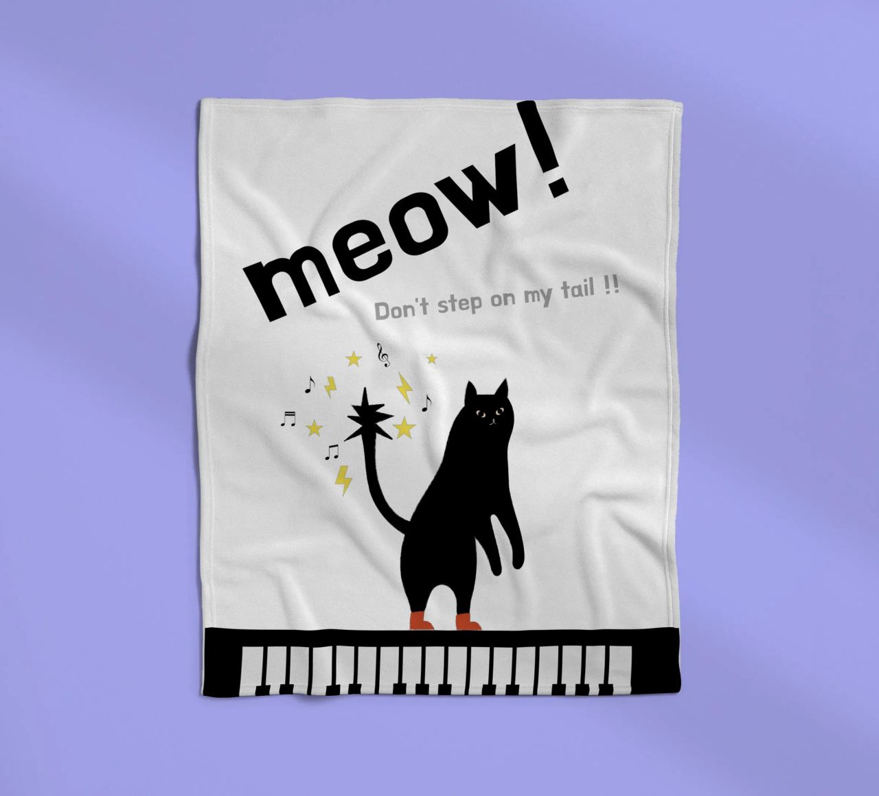 Meow - Dancing Cat coperta in pile da natural neutral