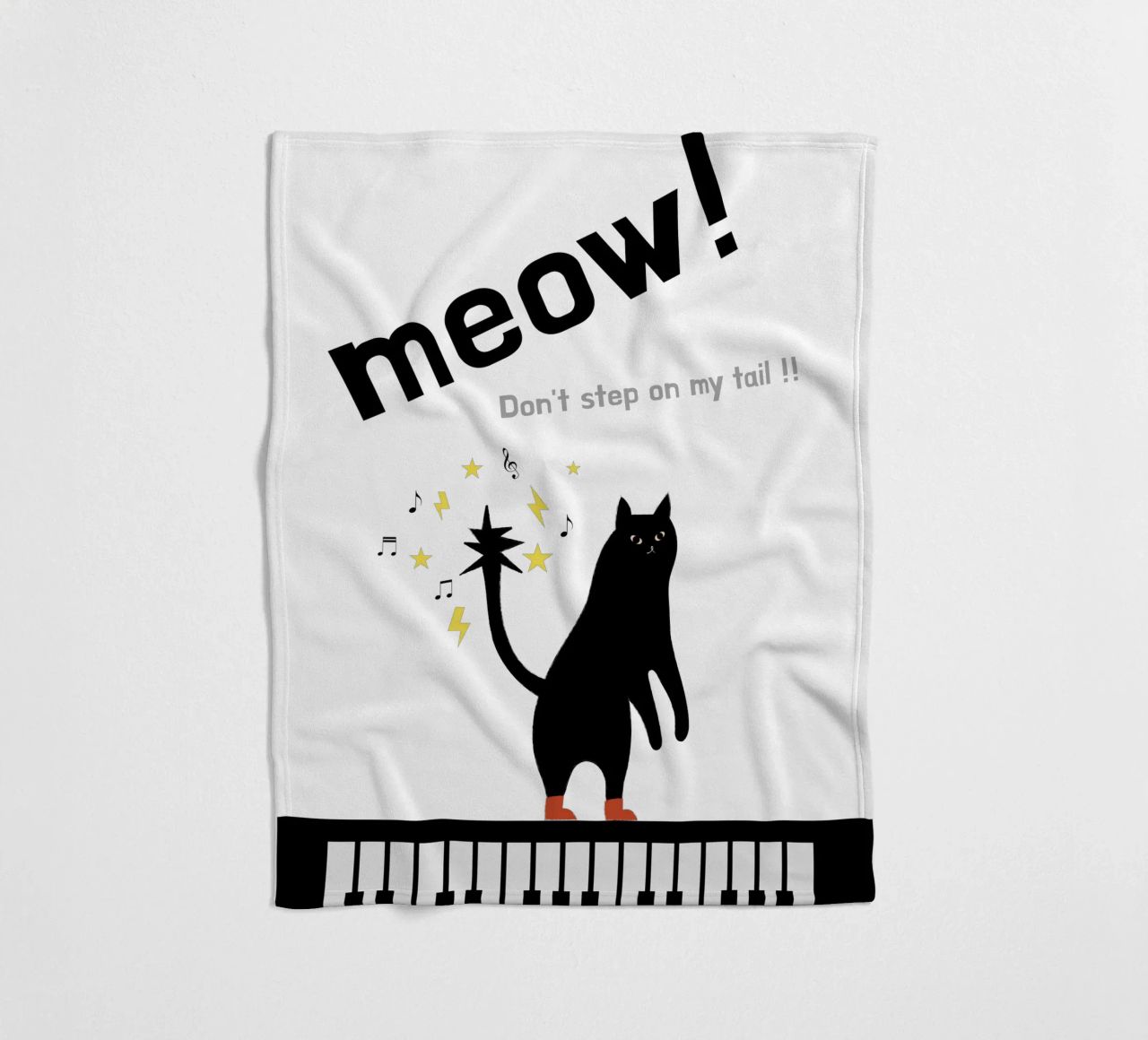 Meow - Dancing Cat coperta in pile da natural neutral