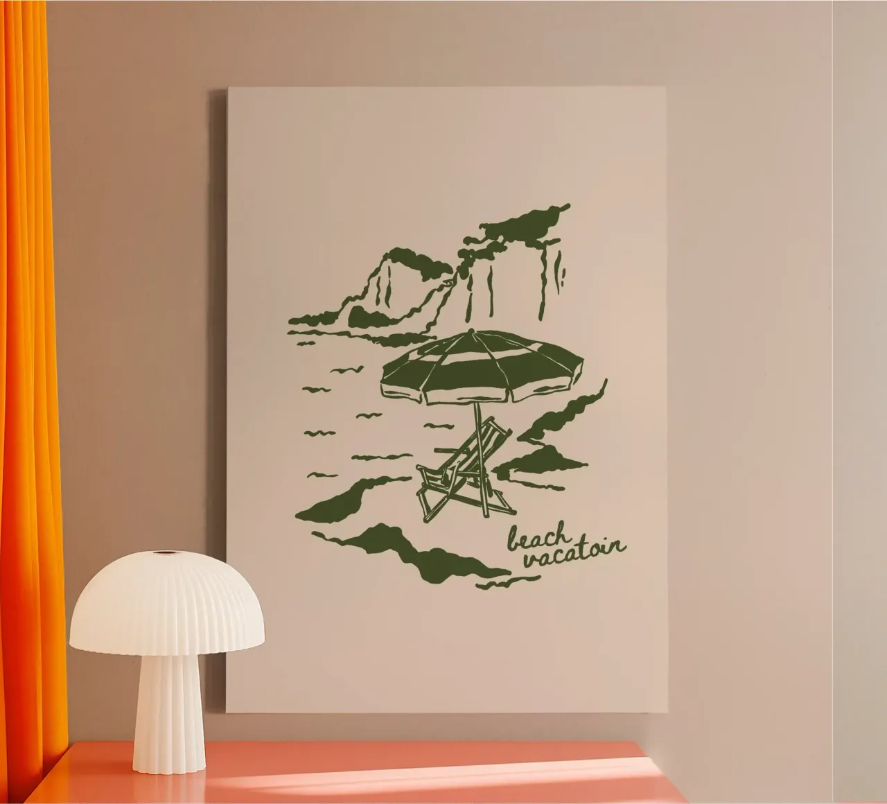 Boho Vacation 7 Beach Vacation tela con Cornice a cassetta da Boho Print Collection