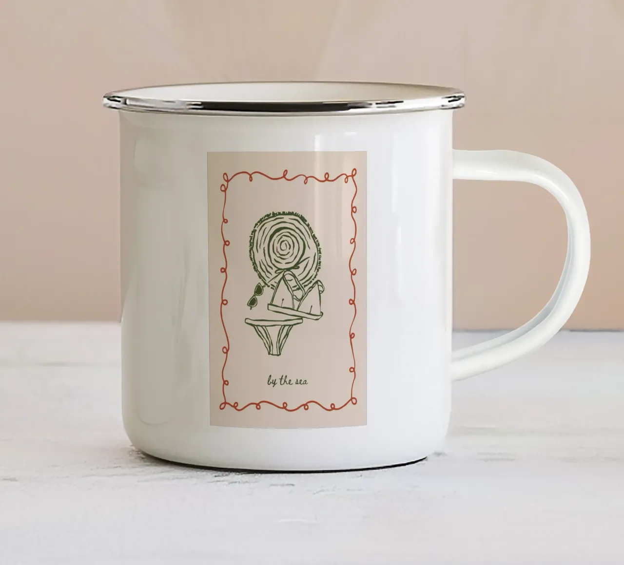 Boho Vacation 7 By the Sea tazza in smalto da Boho Print Collection