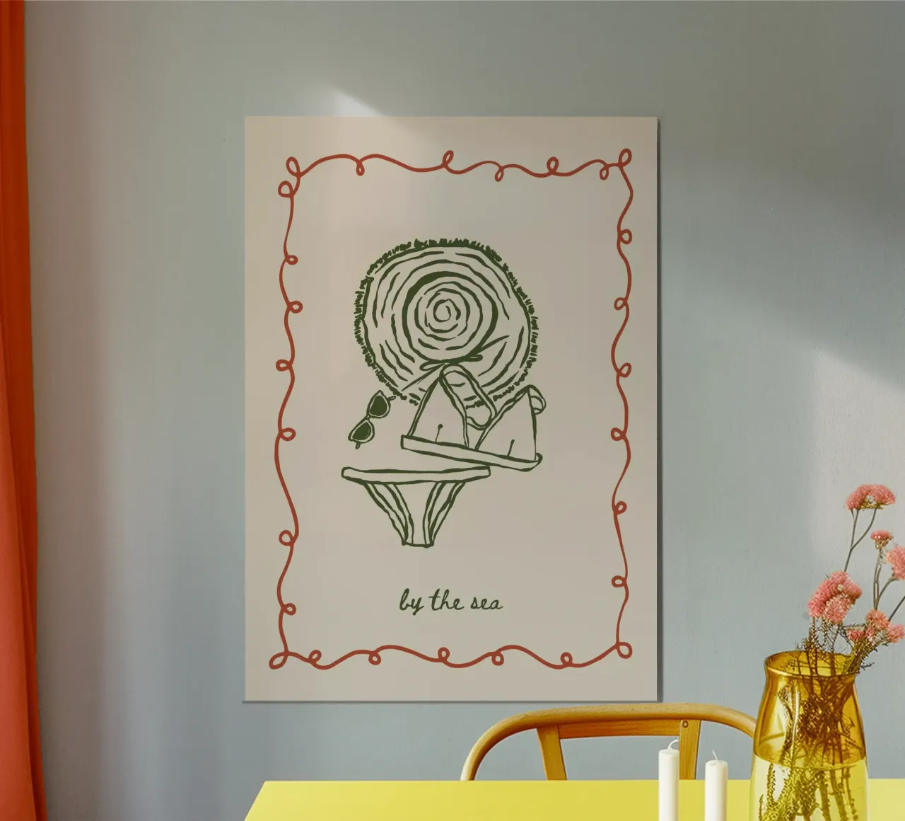 Boho Vacation 7 By the Sea poster con telaio in plastica da Boho Print Collection