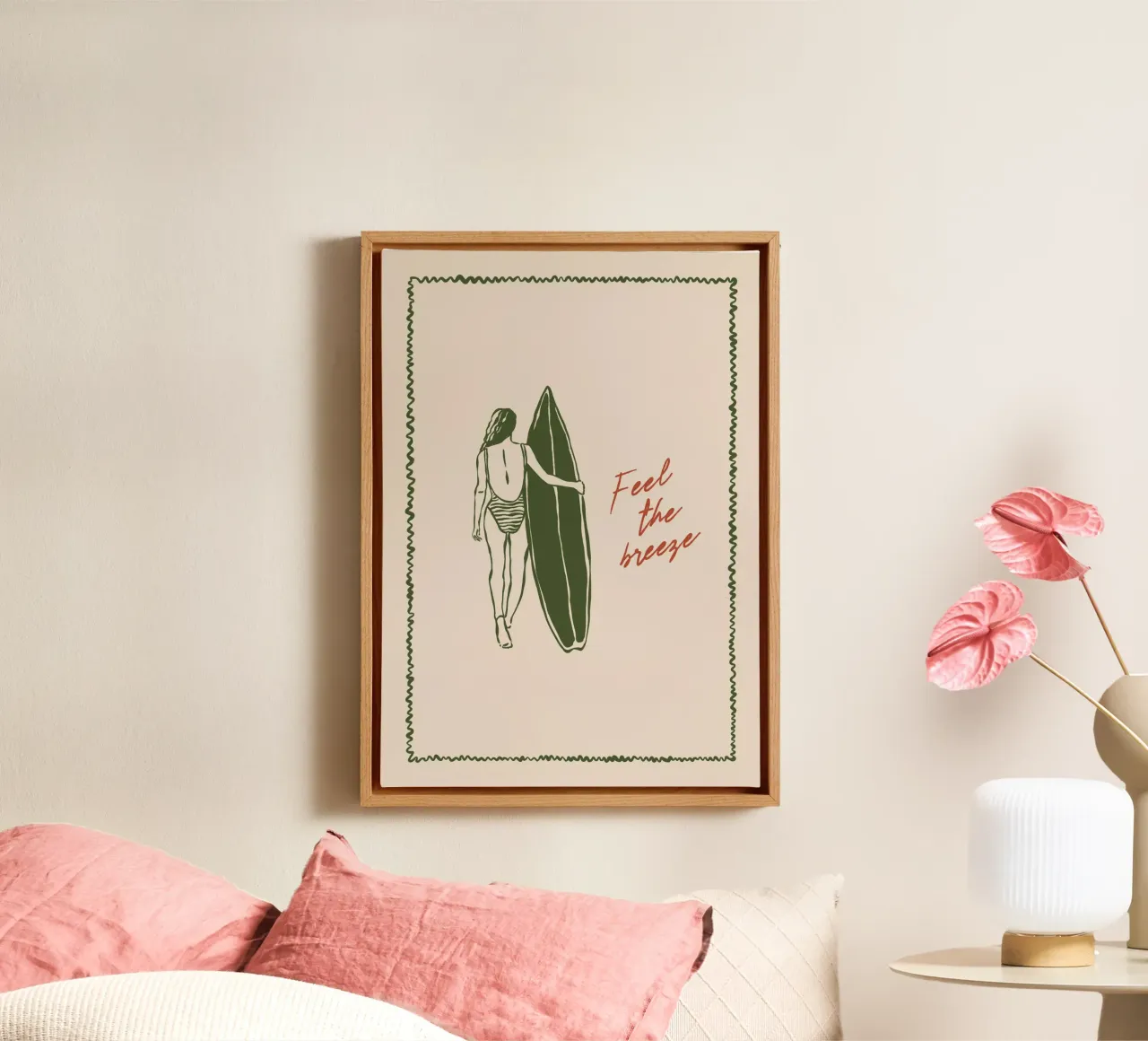 Boho Vacation 7 Feel the Breeze tela con Cornice a cassetta da Boho Print Collection