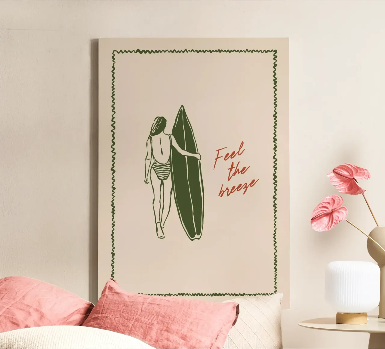 Boho Vacation 7 Feel the Breeze tela con Cornice a cassetta da Boho Print Collection