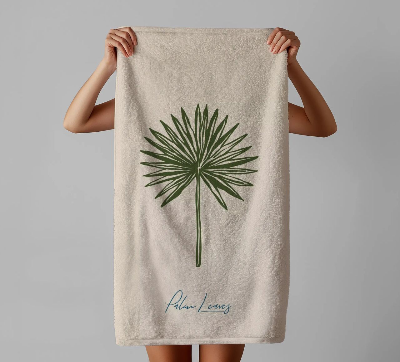 Boho Vacation 8 Palm Leaves asciugamano da bagno da Boho Print Collection